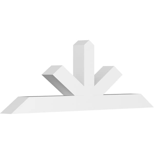 Ekena Millwork Saratoga Architectural Grade PVC Gable Bracket, 84"W x 28"H x 6"D x 6"F, 8/12 Pitch GBP084X28X0606SAR00 - main
